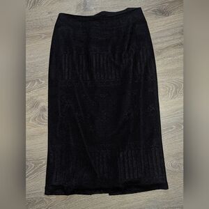 Tara Hall Vintage 90's Black Pencil Skirt Lace‎ Overlay Women's Size 12 Classic